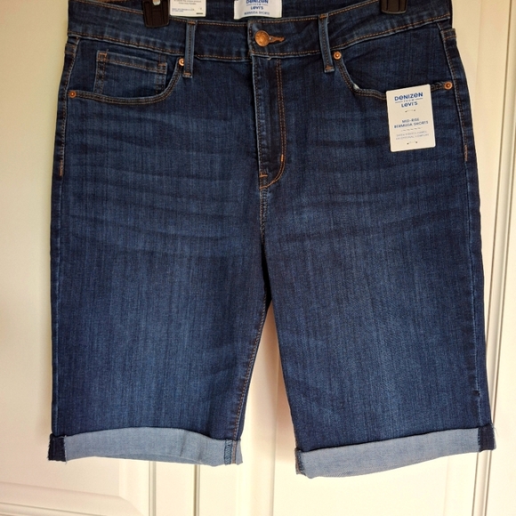 Levi's Dark Blue Denim Shorts, Size 14 - Picture 1 of 4